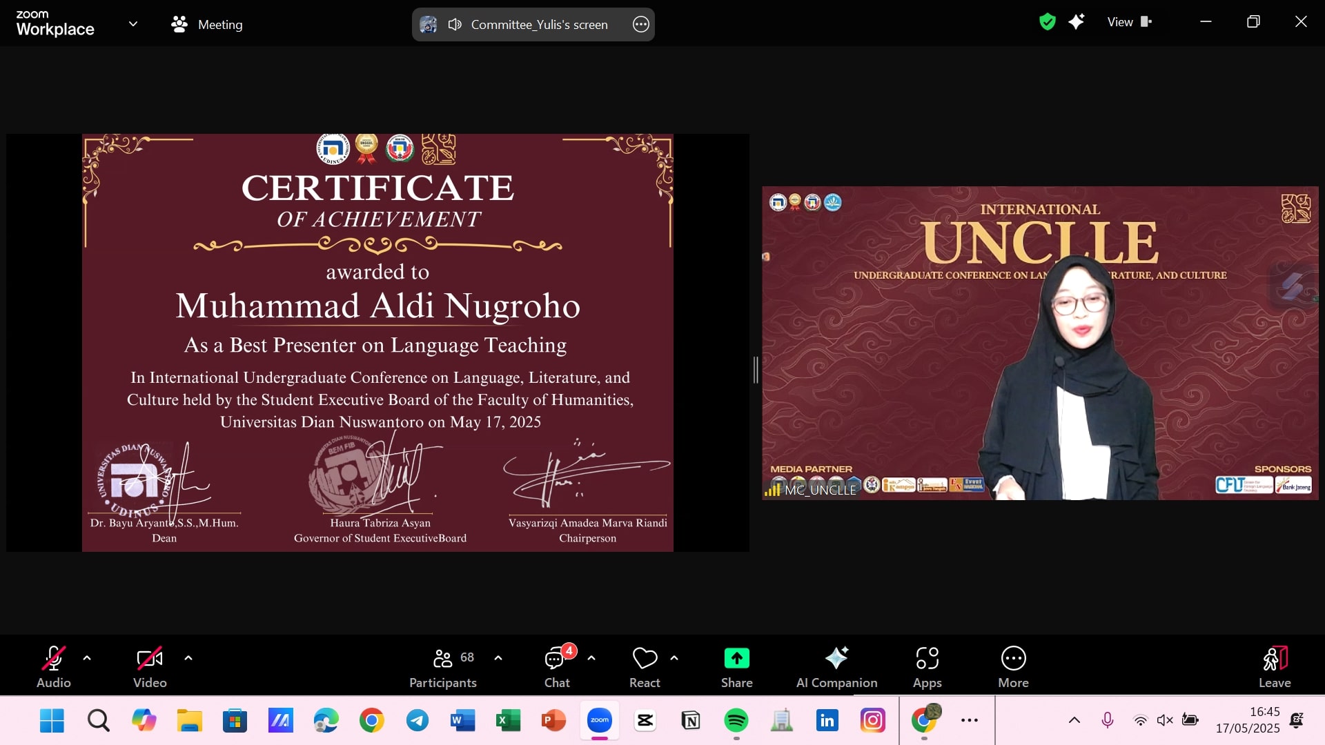 Penyerahan Sertifikat Kepada Best Presenter (5)